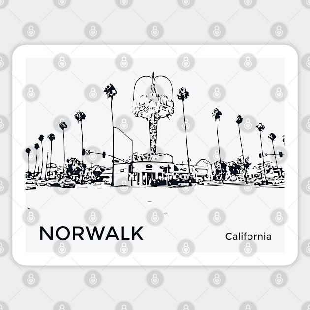Norwalk California Sticker by Lakeric